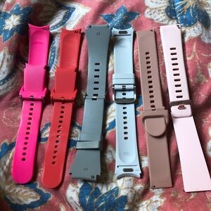 Silicone Smartwatch Bands — Pink, Red, Gray, Light Blue, Brown, Blush